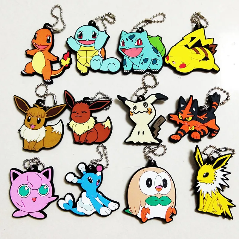 Покемон меч и щит Torracat Pikachu Rowlet резиновый брелок Подвеска экшн-фигурка готовый