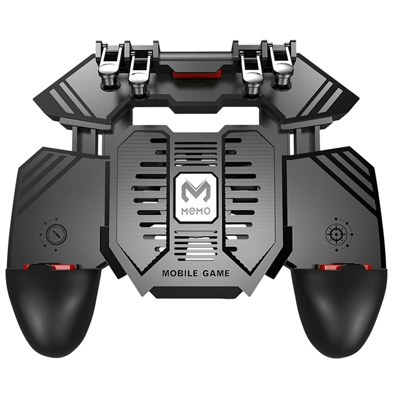  AK77 Gamepad for PUBG Helper Mobile Phone Gamepade Radiator Handle Water-Cooled Fan Six Fingers PUG