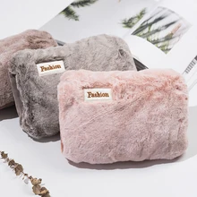 Роскошный искусственный мех грелка с крышкой зима портативный Открытый грелка для рук наполненные водой бутылки согревающий продукт подарок другу