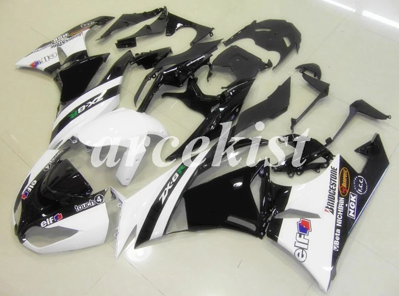 

Injection Mold New ABS Full Fairings kit Fit for Kawasaki Ninja ZX6R 2009 2010 2011 2012 ZX-6R 09 10 11 12 Body set White black