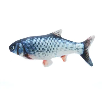 

Electric Fish Toys Simulated Fish Shape Toy Interactive Catmint Toys Stuffed Pillow Fish Doll USB Rechargeable Three Modes Flip