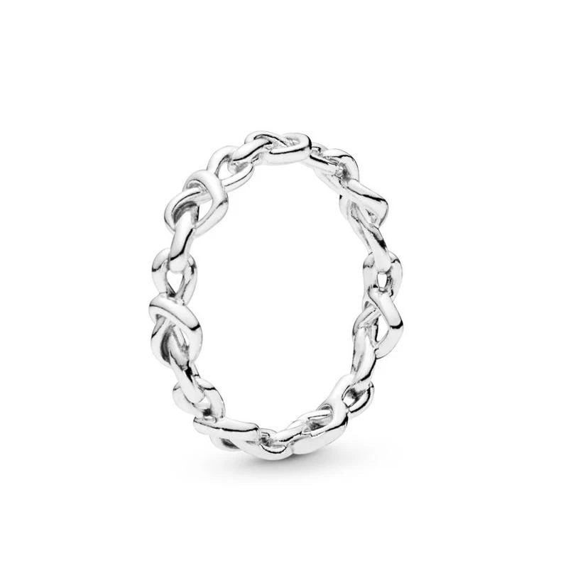 Мода Настоящее серебро 925 Прекрасный завязанные сердца сковорода кольцо для женщин изменяемые Свадебные обручальные кольца Прямая поставка