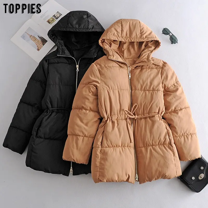Toppies 2020 осенне-зимние парки с капюшоном Длинная Куртка толстое теплое пальто