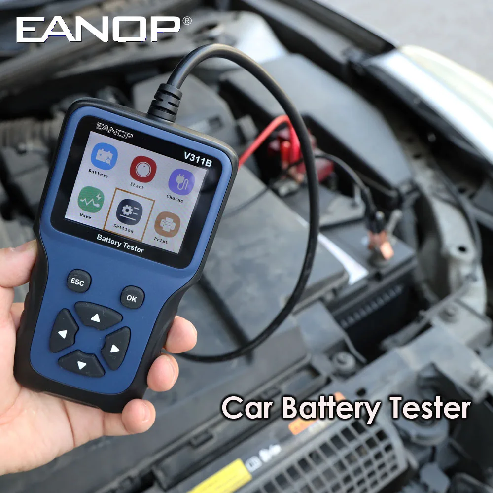 EANOP-probador de batería de coche, 12V, probador de batería Digital LCD, analizador automotriz, herramienta de escáner de carga de arranque R200