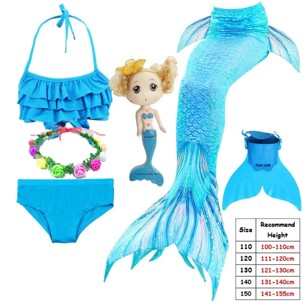 Mermaid tails with Monofin Fins Flipper mermaid Swimsuits swimming tail for Kids Girls Christmas Halloween Costumes