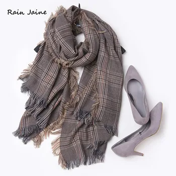 

Wool Plaid Winter Luxury Scarf Women Warm Cashmere Vintage Echarpe Pashmina Scarves Fashion Shawls And Wraps Moda Bufanda Mujer