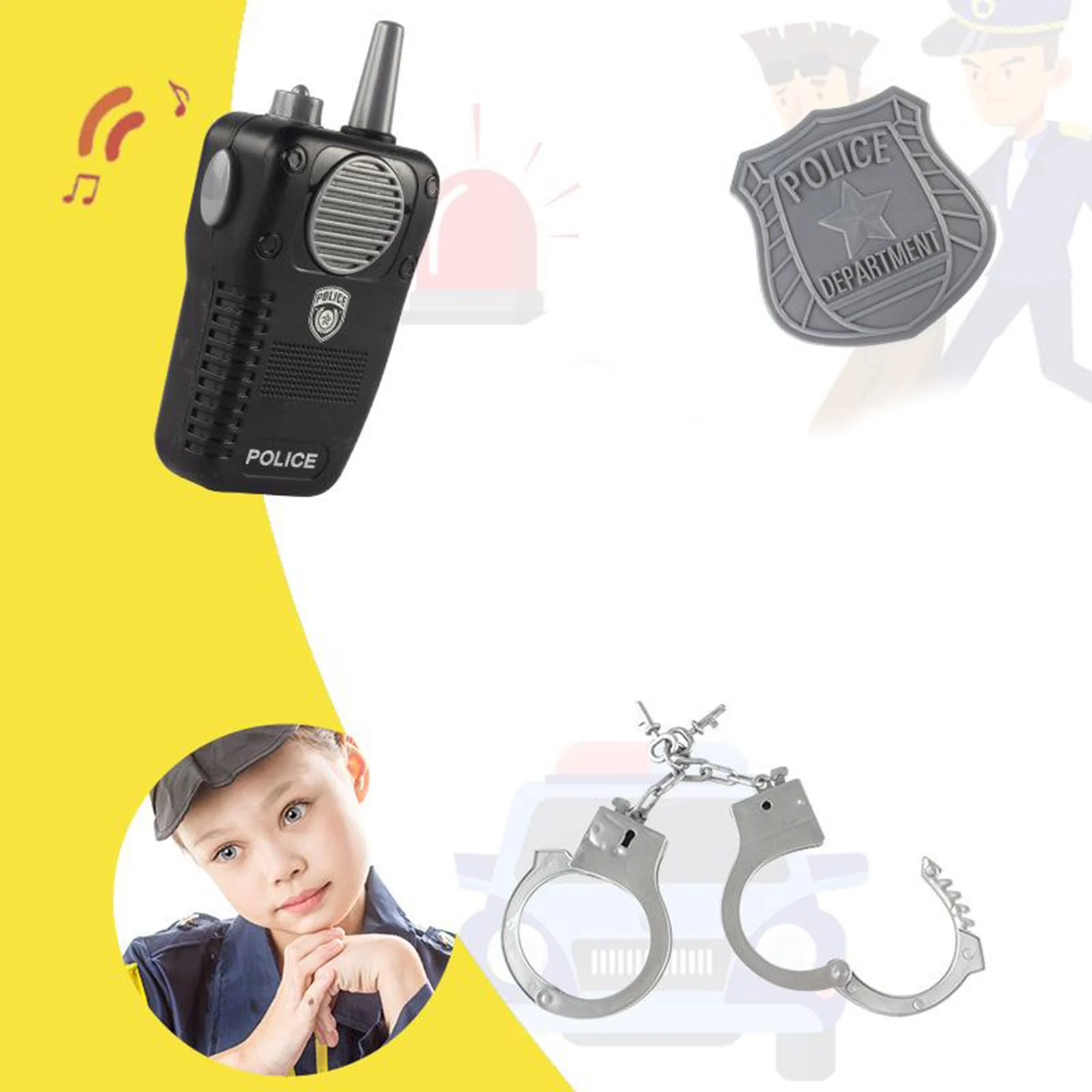 Ensemble de jouets de policier pour enfants, talkie-walperforé