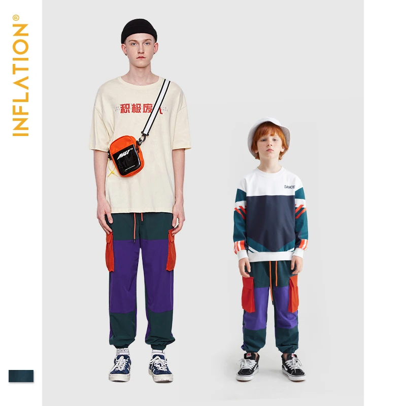 INFLATION Fanily Jogger/Штаны свободная одежда для мамы и меня штаны для папы и сына уличная Одинаковая одежда для семьи