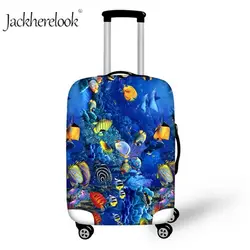 Jackhereook 3D тропическая рыба печатных эластичный Дорожный чемодан Пылезащитный Чехол подводный морской мир багаж защитный чехол Сумки
