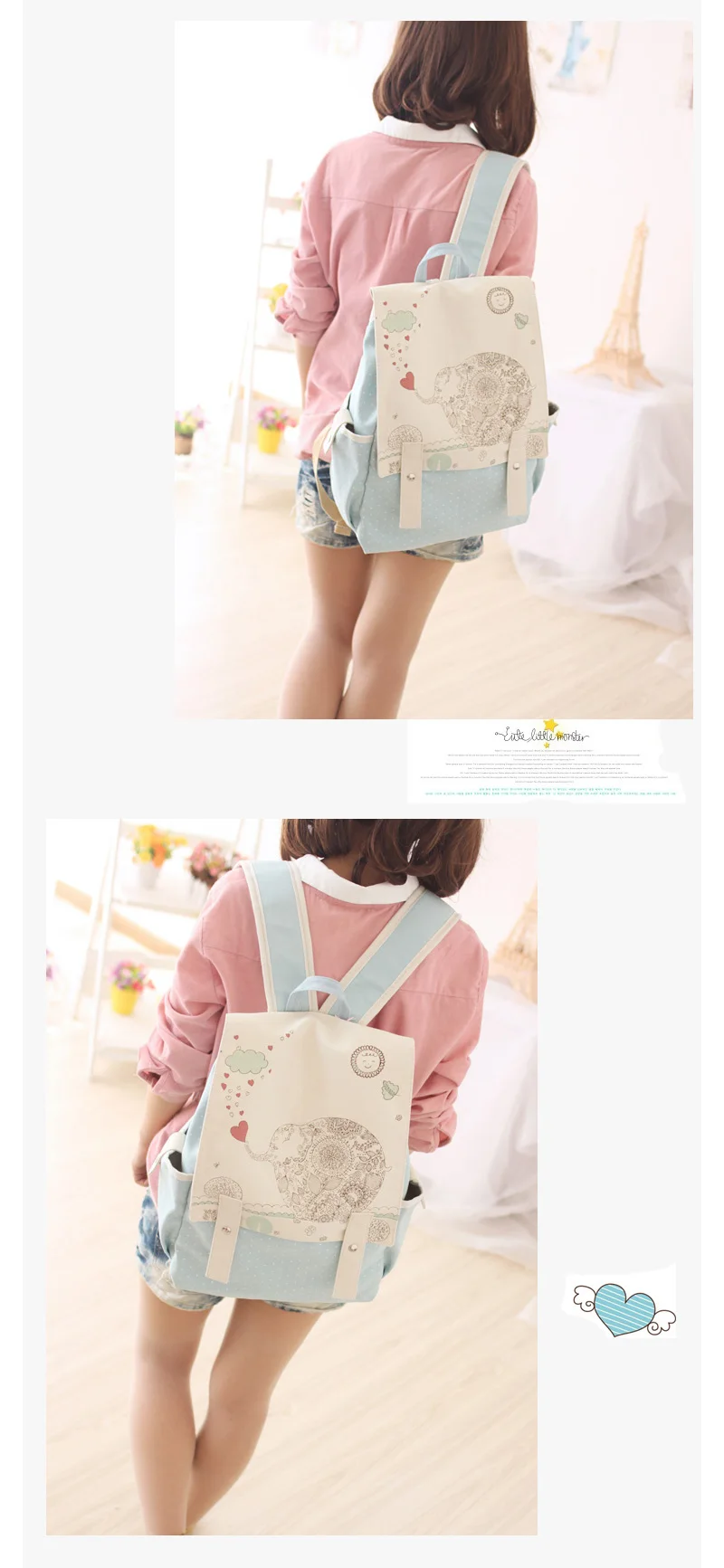 Korea Style Women Canvas Backpack School bag For Girls Ladies Teenagers Casual Travel bags Schoolbag Backpack