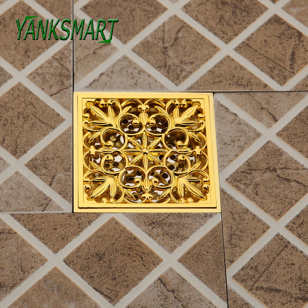 Yanksmart Bathroom Golden Polished Basin Bathtub Floor Drains Filter