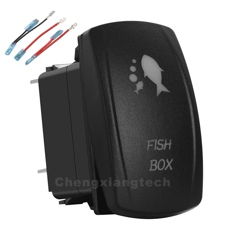 

Fish Box Up Green & Red Led Rocker Switch ARB Carling 5P SPST ON/OFF 12v/24v Car Boat Truck Waterproof IP66+Jumper Wires Set