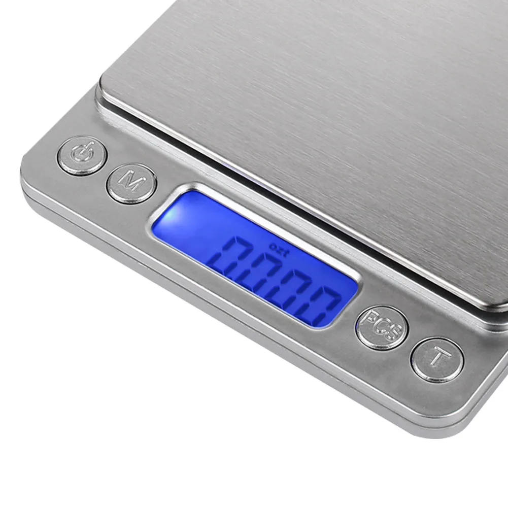 Mini Scale I2000 3kg 0.1g Stainless Steel Platform Bar with Tray Jewelry Weighing Tool LCD Display Practical