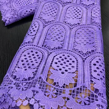 

Milk Silk Embroidered Lace Decorative Embroidery Tulle Mesh Lace Latest High Quality African Cord Flower Fabric AMY3450B