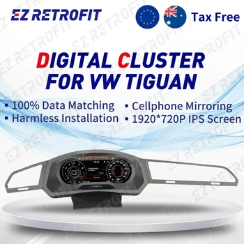 

12.3 Inches Virtual instrument Cluster IPS Digital Dashboard LCD Cockpit instrument Panel Digital odometer For VW Tiguan