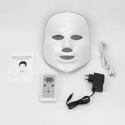 UK Plug without box Светодиодный светильник для подтяжки лица маска светодиодный для лечения акне светильник маска для лица фотон светодиодный маска для лица корейский уход за кожей светодиодный маска терапии - Цвет: UK Plug without box