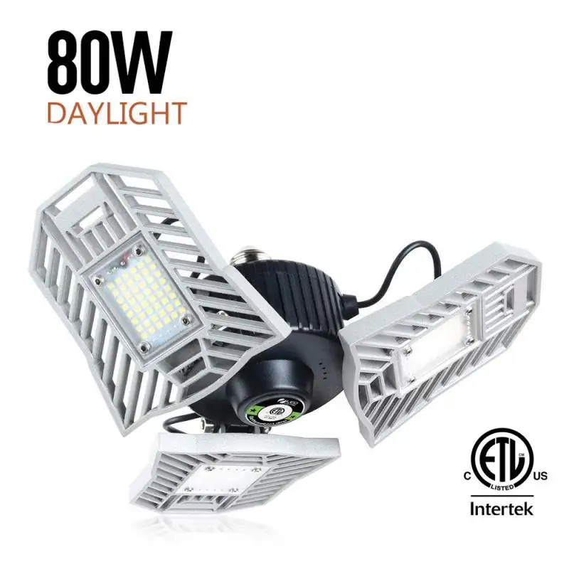 AC 85-265V Светодиодный светильник для гаража s потолочный светильник с зажимом 60 Вт E26/E27 6000лм промышленный светодиодный светильник для цеха - Цвет: Silver 8000K