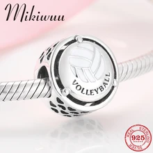 Новые волейбольные спортивные шармы из стерлингового серебра 925 пробы, ювелирных изделий, подходят для оригинальных шармов Pandora, браслетов