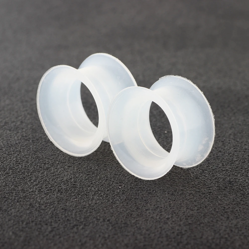 JUNLOWPY Clear Soft Silicone Flesh Tunnel 6g Ear Expander Stretching Earlets 00g Plug Gauges Kit Piercing Cartilage Mix 12 Sizes