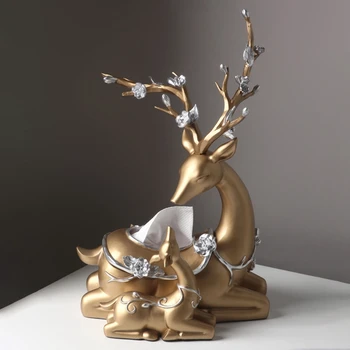 

Deer Tissue Box Living Room Coffee Table Office Home Luxury Creative Home Decoration Wedding Gift