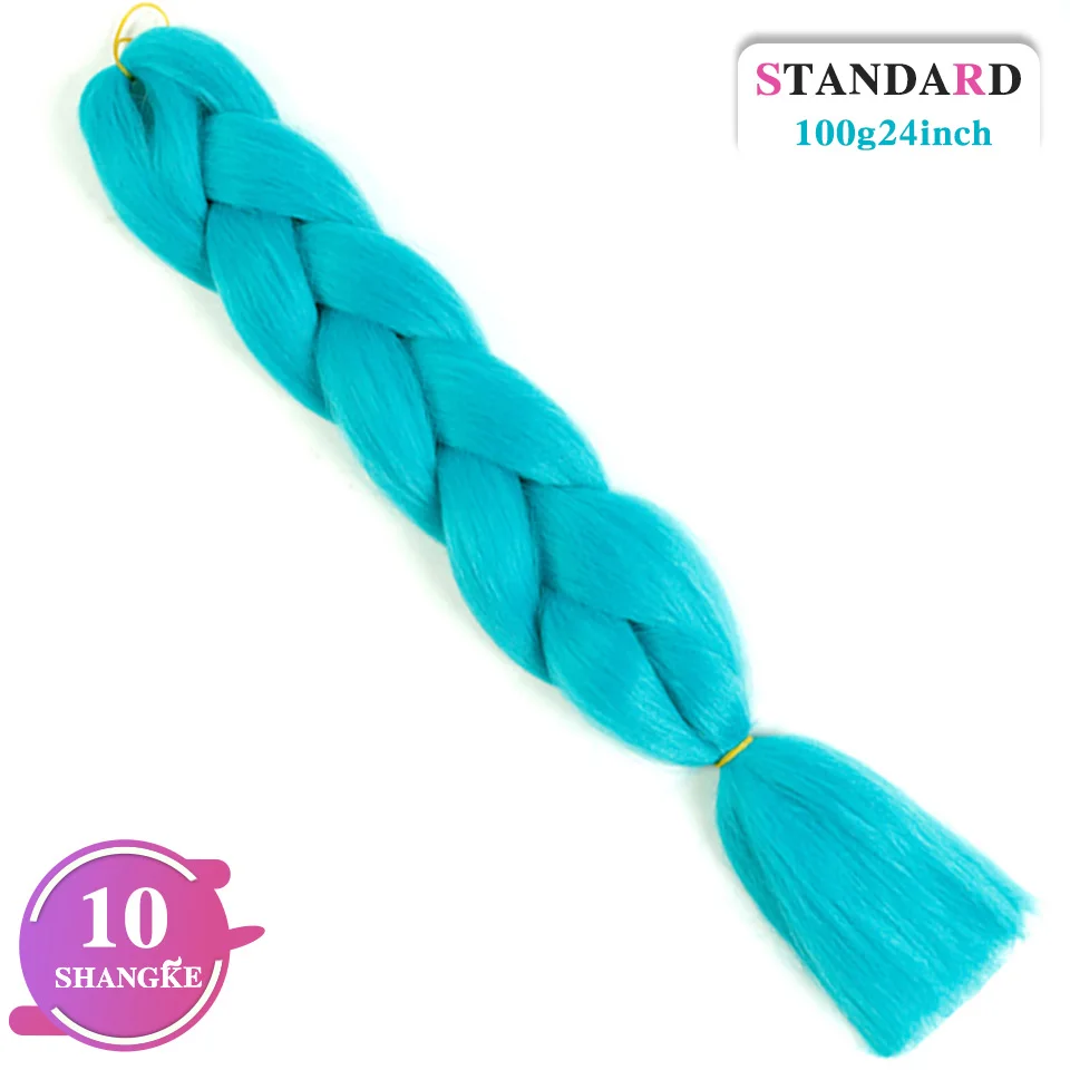 HOUYAN омбре плетение волос Pageup вязание крючком огромные косы волос Cabelo Colorido синие синтетические афро волосы для наращивания - Цвет: #24