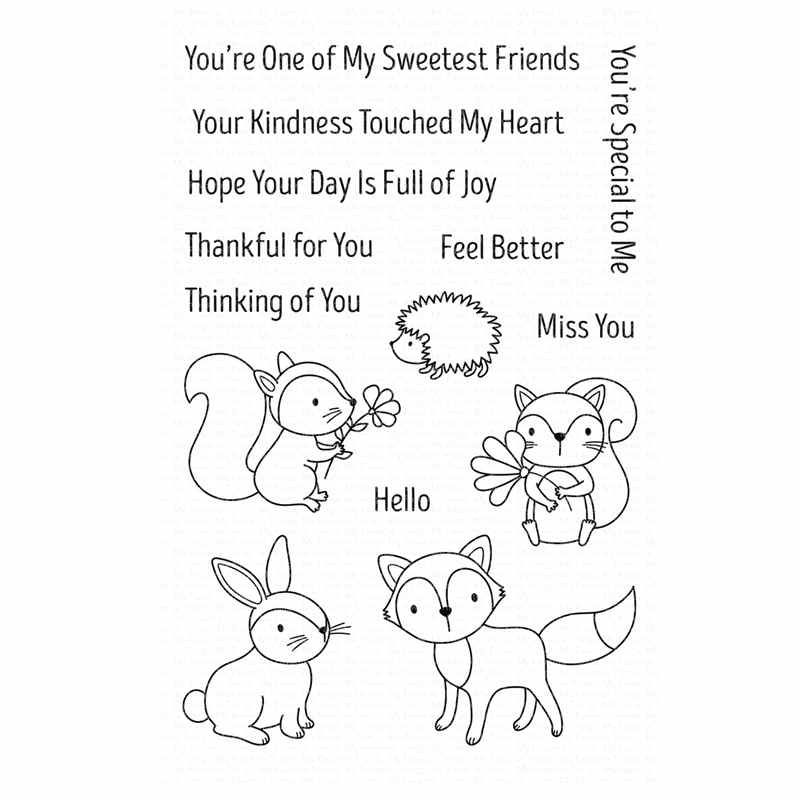 

2019 DIY New Metal Cutting Die and Scrapbooking For Paper Making Picture Woodland Friends Embossing Frame Card Clear Stamp Set