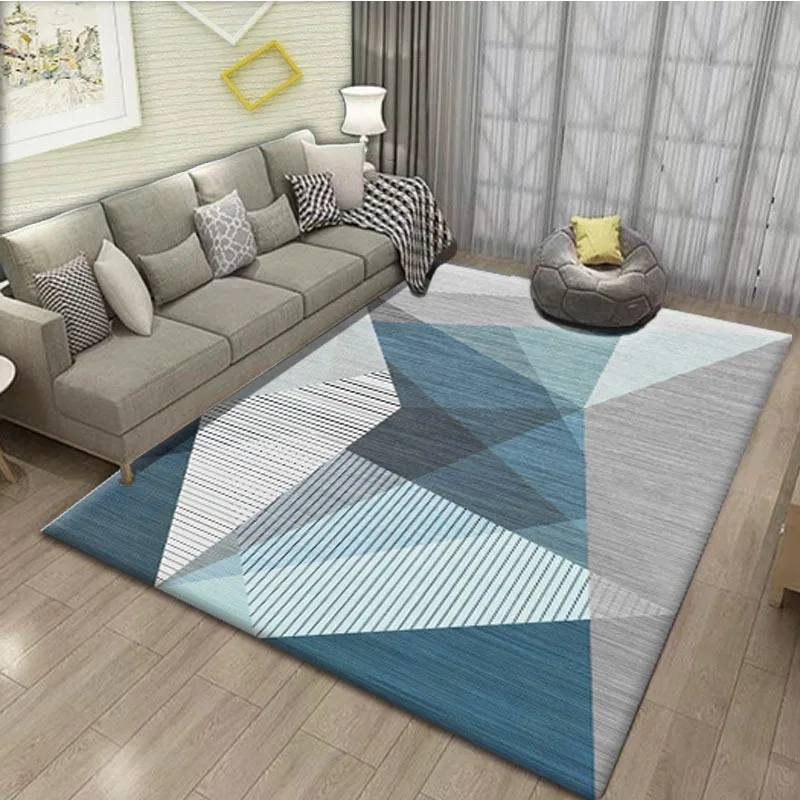 Print Geometric Carpet Rug Modern Soft Carpet For Living Room Multiple Sizes Non-Slip Antifouling Carpet Bedroom Blanket Mat