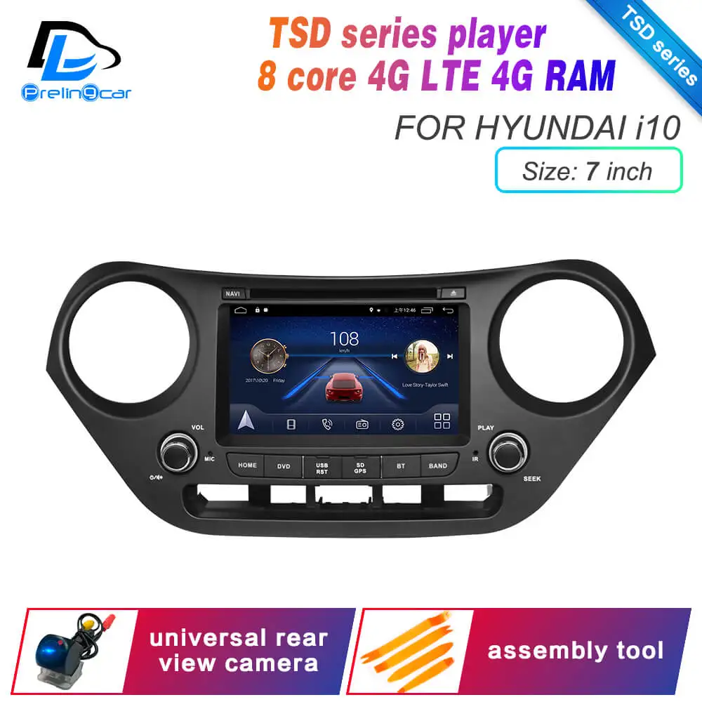 Android 9,0 DSP сабвуфер 4G Lte Мультимедиа gps DVD плеер для hyundai grand I10 автомобильный монитор Радио Стерео навигационная система - Цвет: TSD i10 player