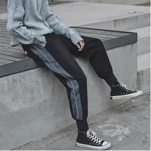 Мужские повседневные штаны осень и зима Новые плотные контрастные цвета лучевые ноги повседневные брюки молодых людей тренд мужская одежда