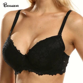 

Beauwear New 2019 Sexy Lace Women Bra Plus Size A B C D Big Size Bralette Lace Brassiere Underwire Bras for Women Underwear BH