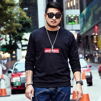 

super Brand Autumn Big size Male Sweater Plus Fat Plus Black Round Neck Pullover Long Sleeve Round Neck Leisure Top