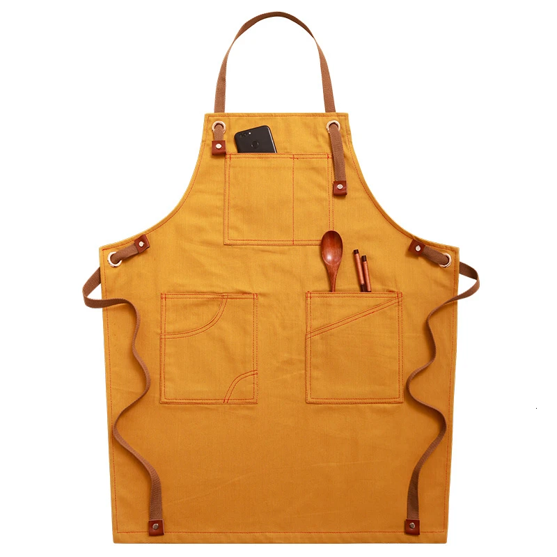 Apron 3 Модные джинсовые лоскутные фартуки в японском стиле для кухни кофейня ресторан парикмахерская рабочая фартук шеф-повара униформа официанта - Цвет: Apron 3