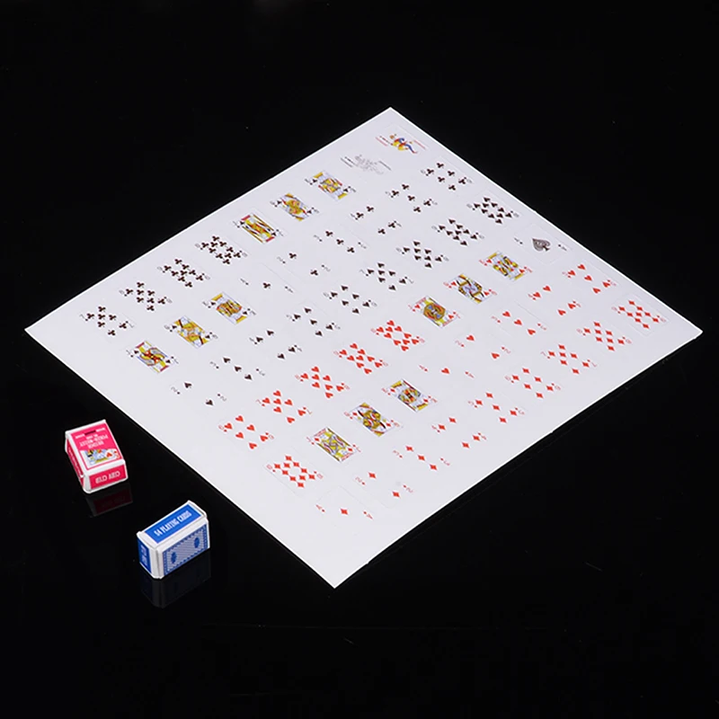 1 Set 1:12 Miniature Poker Dollhouse Cute Mini Poker Playing Cards Style Random Poker Cards Mini Style