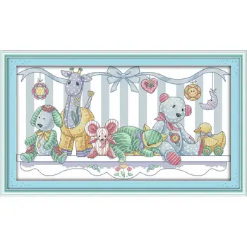

Joy Sunday Plush Toys Counted Cross Stitch Kits 11&14CT DMC DIY Embroidery Kits Needlework Sets for Home Decor Handmade Gift