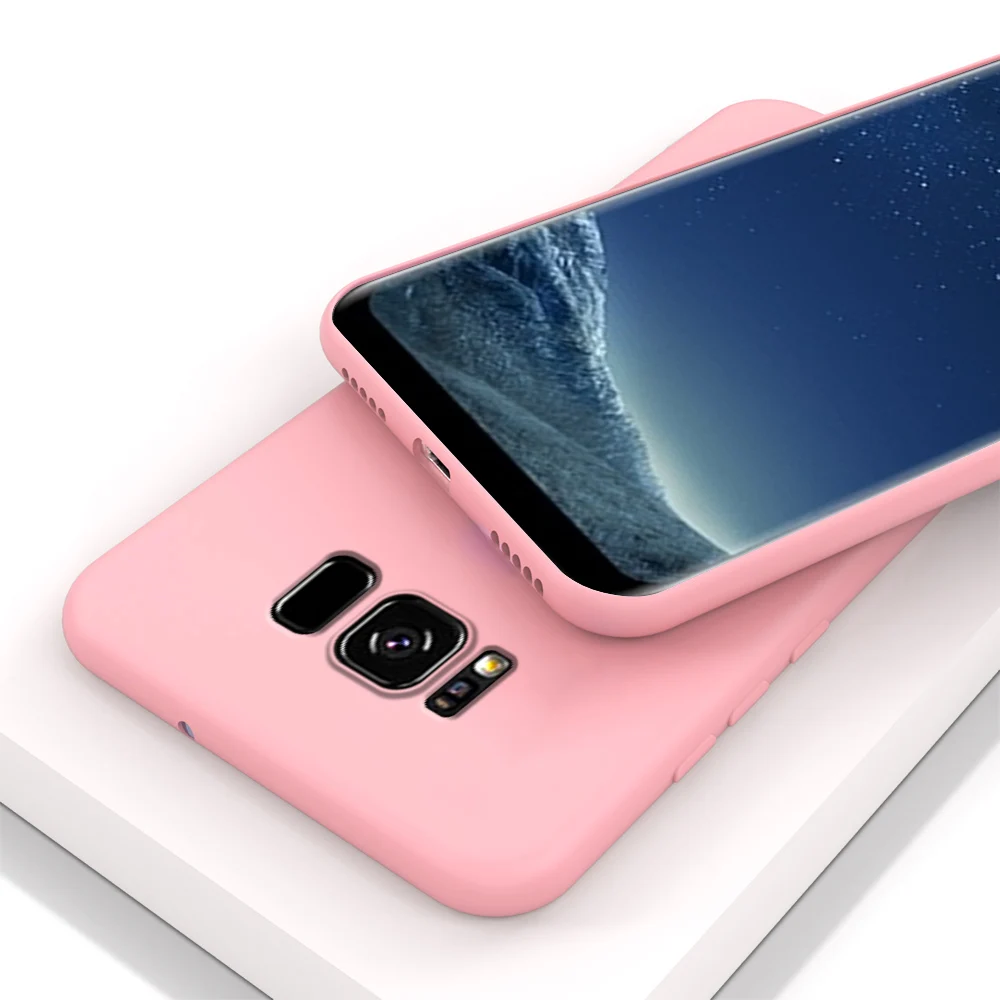 Высококачественный чехол для samsung S8, мягкий силиконовый чехол для samsung Galaxy S8 Plus, чехол для Galaxy S8 S8+ задняя крышка - Цвет: Розовый