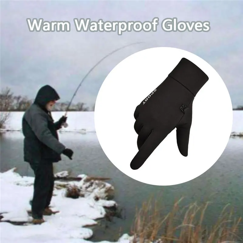 1 Pair Mens Winter Warm Gloves Waterproof Windproof Anti-slip Gloves Winter Gloves Touchscreen for Cycling and Outdoor Work 6