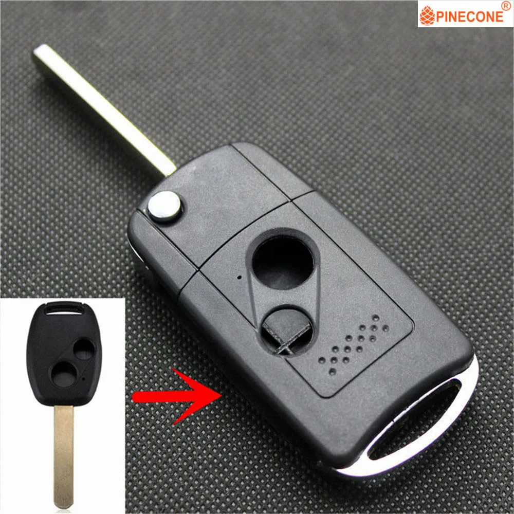 Чехол для ключей PINECONE для Honda CRV Odyssey Accord Crz insight подходит для Civic Car Key 2 кнопки HON66 Blade модифицированный пульт дистанционного ключа Fob Shell