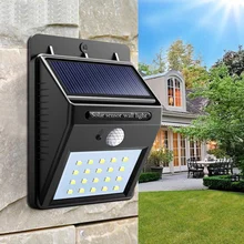 Applique murale imperméable à 20 LED avec détecteur de mouvement PIR, à énergie solaire, luminaire d'extérieur, idéal pour un jardin ou une piscine