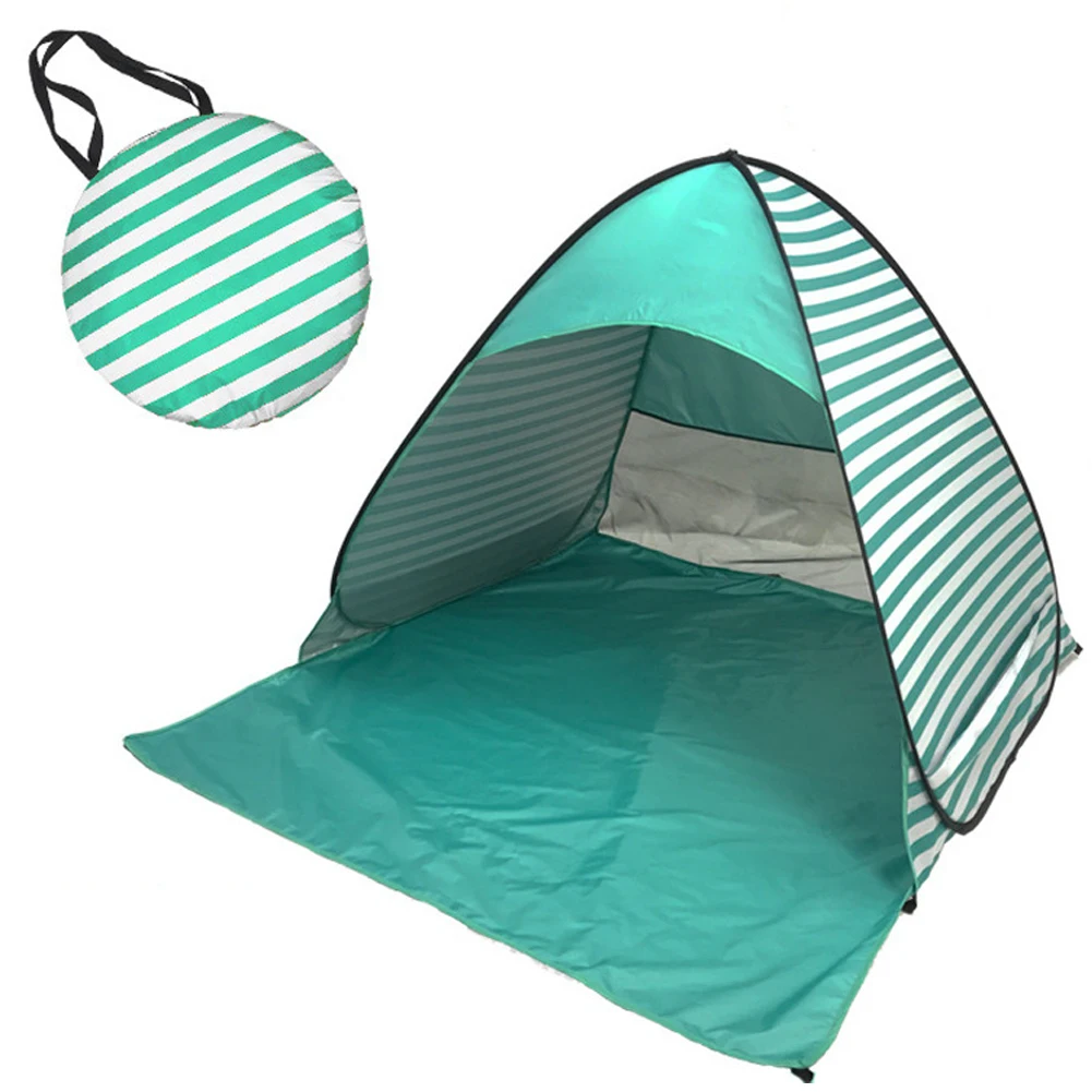 Открытый пляжный тент складной защитный приют мгновенное открытие автоматическая палатка прочная водонепроницаемая портативная вентиляция - Цвет: Зеленый