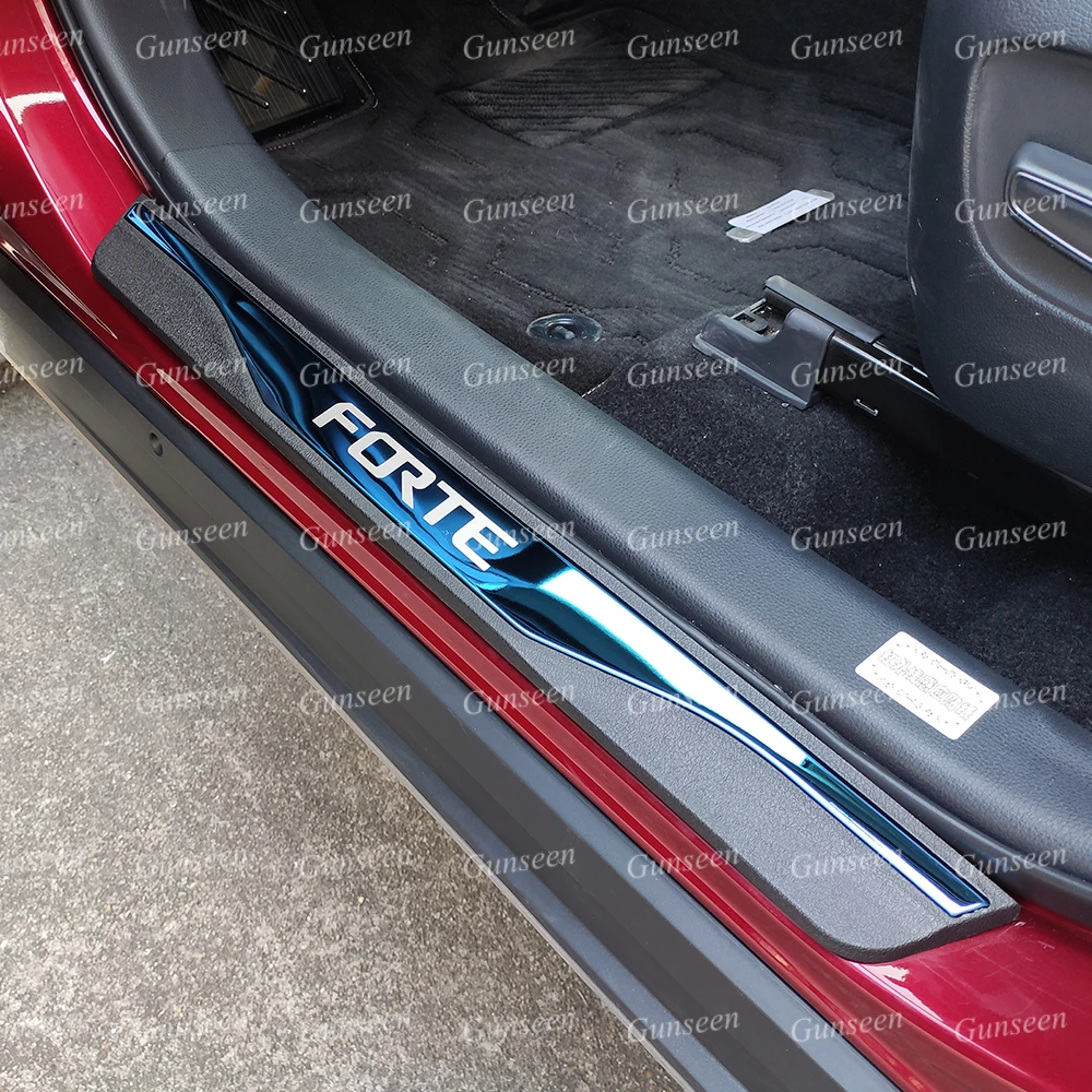 For Kia Forte Car Accessories Door Sill Protector Scuff Plate Threshold