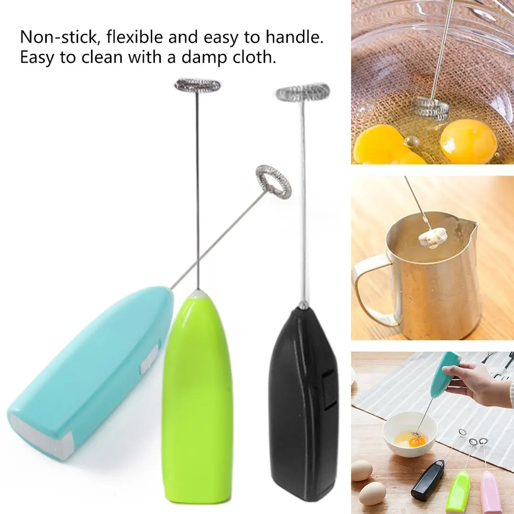 Electric Milk Whisk Frother Mini Handheld Egg Beater Mixer Foamer Stirrer Whisk for Coffee Milk Drink Kitchen Tool
