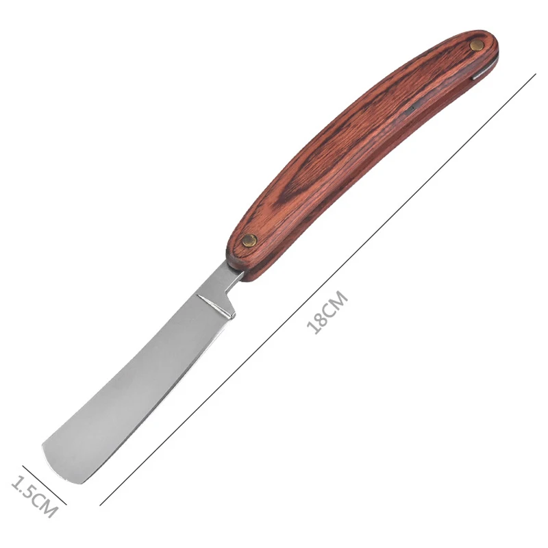 2020 Knife Trimmer wood barber face razor Manual Shaver Men Shaving Barber Tools Straight Holder Folding Stainless Steel | Красота и