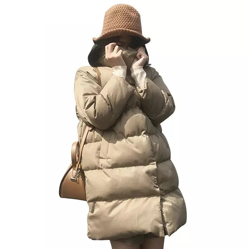 Модные Женские однотонные Длинные парки больших размеров, толстые, с длинным рукавом, на пуговицах, с карманами, женское теплое корейское зимнее пальто, модное