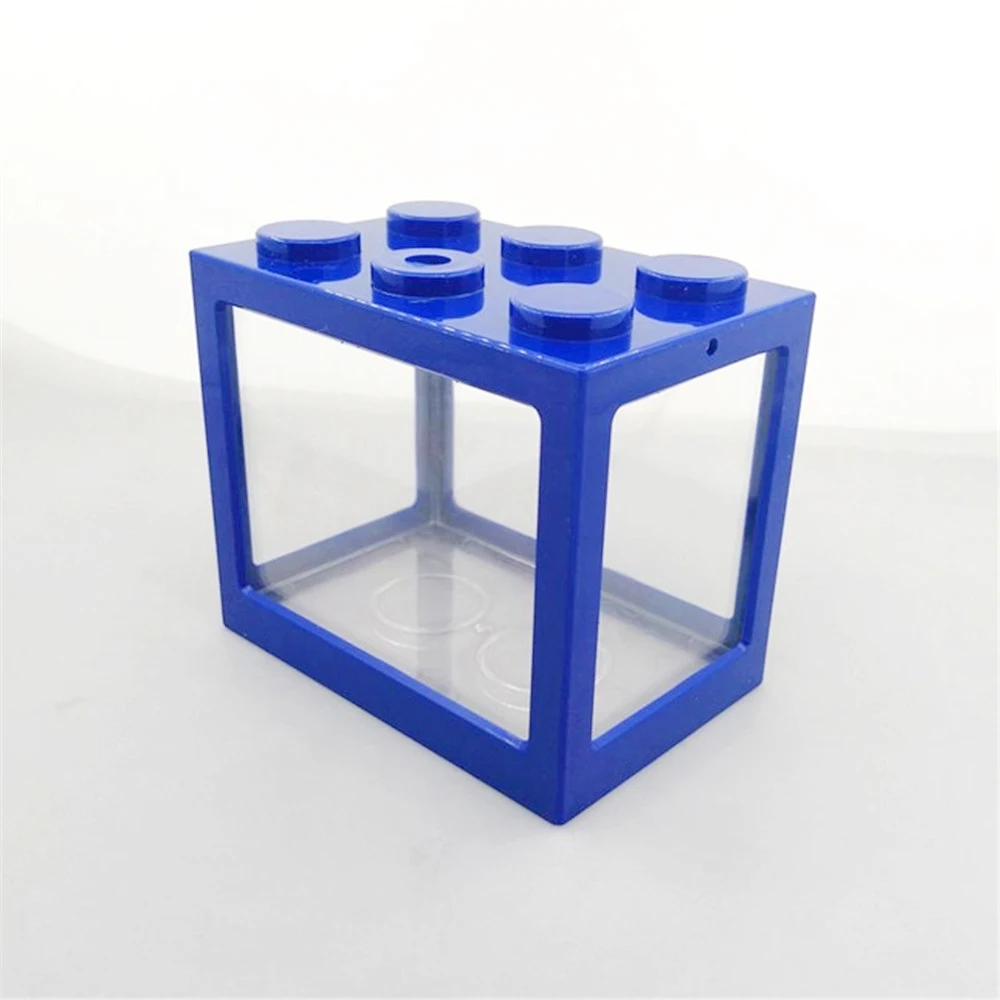 8 Colors Rectangle Mini Aquarium Fish Tank Home Office Tea Table Decoration Small Building Block Fish Tank Eco Tank Accessories (16)