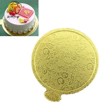 

20pcs Round Mousse Cake Board Gold Paper Cupcake Dessert Displays Tray Wedding Birthday Cake Pastry Decorative Tools 9cm