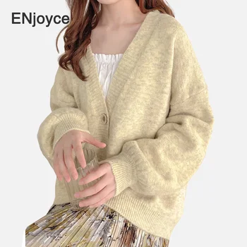 

Fashion Girl Yellow Cropped Cardigans Ribbed Sweater Button Cardigan Colorful Knit Sweaters for Female 2020 Fall Winter