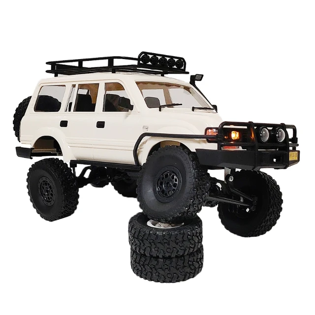 Children Full Scale Four-wheel Drive Classic Land Cruiser RC Crawler Car Model Toy DIY Assembly Parts 4WD Remote Control Truck 4