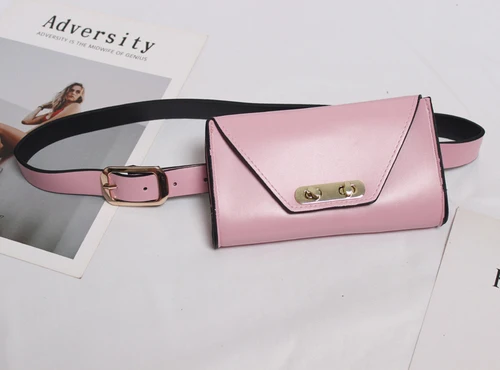 Новинка года; дизайнерская женская сумка из искусственной кожи; поясная сумка; мини-сумка с клапаном; женская сумка; Цвет зеленый, оранжевый, розовый; кошелек для телефона; поясной ремень; нагрудные сумки - Цвет: Розовый