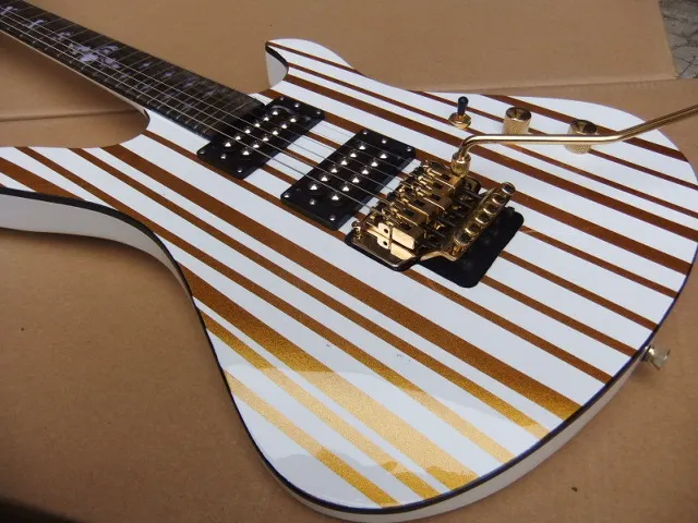 Оптовая продажа новая гитара Schecter Модель гитары в белом с золотой полосой