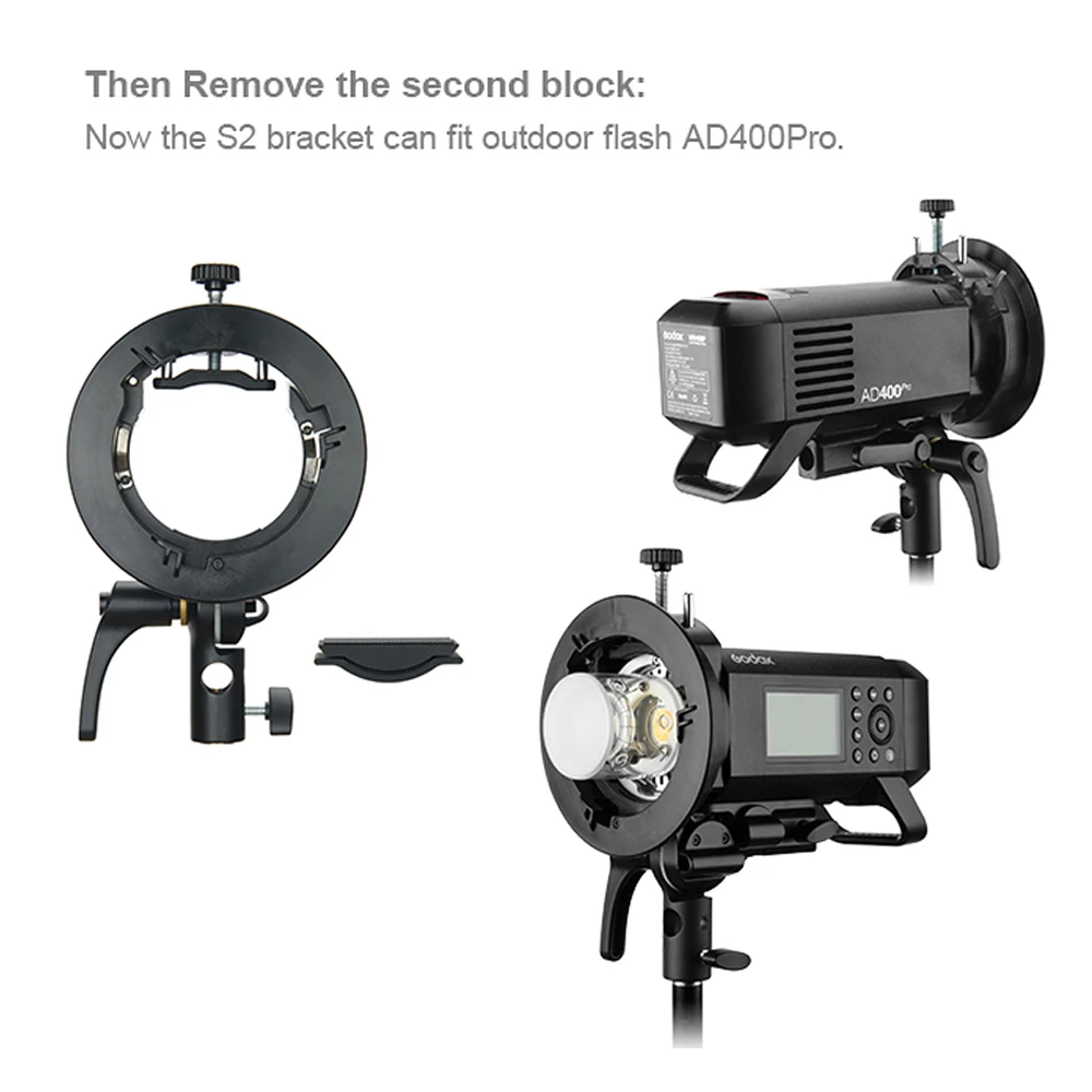Godox S2 портативный держатель для вспышки s-типа Speedlite с креплением Bowens для Godox серии V1 V860II серии TT350 AD400Pro
